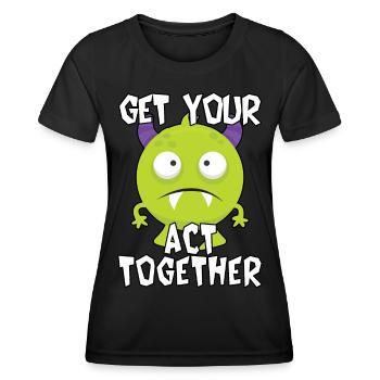 Agissez ensemble - T-shirt sport Femme - noir - Devant - AI Model Female 172 light (172cm)