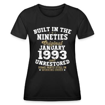 Jahrgang 1993 Januar 30. Geburtstag Geschenk Mann - Frauen Funktions-T-Shirt - Schwarz - Vorne - AI Model Female 172 light (172cm)