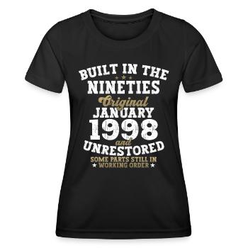 Né le 25 janvier 1998 Homme cadeau - T-shirt sport Femme - noir - Devant - AI Model Female 172 light (172cm)