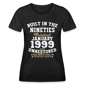 Né le 24 janvier 1999 Gift Man - T-shirt sport Femme - noir - Devant - AI Model Female 172 light (172cm)