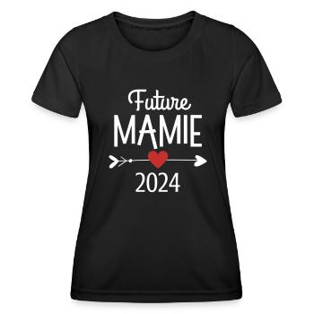 Future Mamie 2024 Cadeau Bientôt Grand-mère - T-shirt sport Femme - noir - Devant - AI Model Female 172 light (172cm)