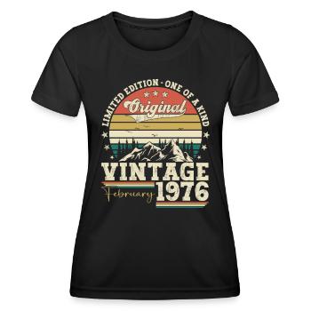 Février né 1976 47ème anniversaire cadeau homme - T-shirt sport Femme - noir - Devant - AI Model Female 172 light (172cm)