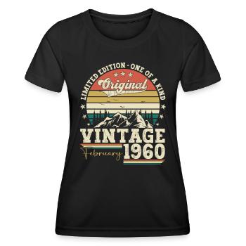 Februar Jahrgang 1960 63. Geburtstag Geschenk Mann - Frauen Funktions-T-Shirt - Schwarz - Vorne - AI Model Female 172 light (172cm)