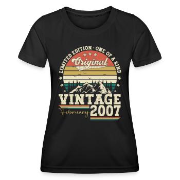 February vintage 2007 16th birthday gift man - Women's Functional T-Shirt - black - Front - AI Model Female 172 light (172cm)