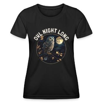 Owl Night Long Night Owl Owl Night Service - Women's Functional T-Shirt - black - Front - AI Model Female 172 light (172cm)