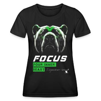 Concentrez votre bête - Chemise d’entraînement - Asgardian Gear - T-shirt sport Femme - noir - Devant - AI Model Female 172 light (172cm)
