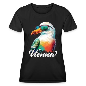 Vienne Autriche Vacances Mouette avec lunettes de soleil - T-shirt sport Femme - noir - Devant - AI Model Female 172 light (172cm)