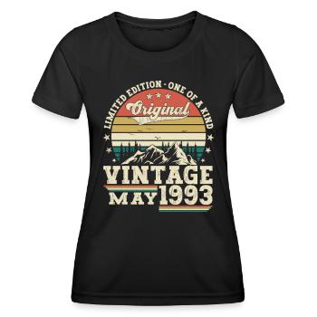 30th Birthday Man May Vintage 1993 Vintage - Women's Functional T-Shirt - black - Front - AI Model Female 172 light (172cm)