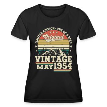 69. Geburtstag Mann Mai Jahrgang 1954 Vintage - Frauen Funktions-T-Shirt - Schwarz - Vorne - AI Model Female 172 light (172cm)