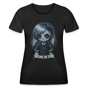 Une écolière gothique trop goule pour l’école - T-shirt sport Femme - noir - Devant - AI Model Female 172 light (172cm)
