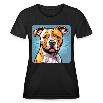 Niedlicher süßer Pitbull Hund - Frauen Funktions-T-Shirt - Schwarz - Vorne - AI Model Female 172 light (172cm)