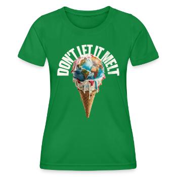 Fonte de la terre dans le cornet de crème glacée Ne le laissez pas fondre - T-shirt sport Femme - vert - Devant - AI Model Female 172 dark (172cm)