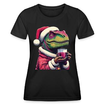 Raptor drinks mulled wine - Women's Functional T-Shirt - black - Front - AI Model Female 172 light (172cm)
