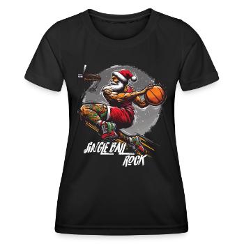 Père Noël Slam Dunk Basketball Jingle Ball Rock - T-shirt sport Femme - noir - Devant - AI Model Female 172 light (172cm)