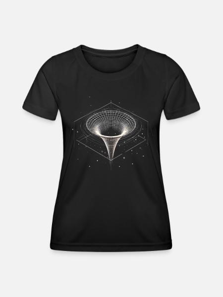 Black Hole Funnel in Space - Women's Functional T-Shirt - black