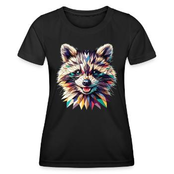 Polygon Waschbär Kunstwerk - Frauen Funktions-T-Shirt - Schwarz - Vorne - AI Model Female 172 light (172cm)