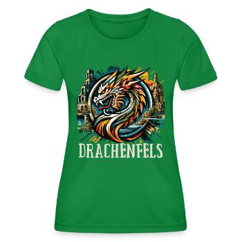 Dragon Tête de Dragon Logo Ruine Drachenfels - T-shirt sport Femme - vert - Devant - AI Model Female 172 dark (172cm)