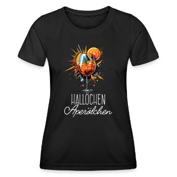 Hallöchen Aperölchen Cocktail Sommerparty Shirt - Frauen Funktions-T-Shirt - Schwarz - Vorne - AI Model Female 172 light (172cm)