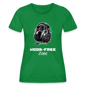 Noob Free Zone Gamer Dictons Chemise - T-shirt sport Femme - vert - Devant - AI Model Female 172 dark (172cm)