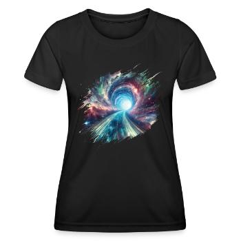 Wormhole to another galaxy - Women's Functional T-Shirt - black - Front - AI Model Female 172 light (172cm)
