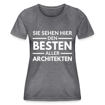 Sie sehen hier den Besten aller Architekten - Frauen Funktions-T-Shirt - dunkle Melange  - Vorne - AI Model Female 172 light (172cm)