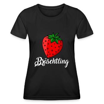 Dialecte souabe - Bräschtling schwabenland - T-shirt sport Femme - noir - Devant - AI Model Female 172 light (172cm)