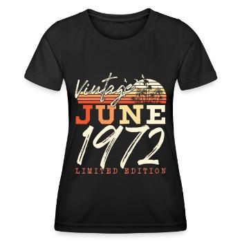 June 1972 Vintage Birthday Gift - Women's Functional T-Shirt - black - Front - AI Model Female 172 light (172cm)