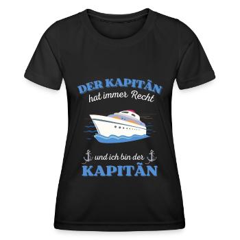 Kapitän Geschenk Männer Sportboot Fun Sprüche Boot - Frauen Funktions-T-Shirt - Schwarz - Vorne - AI Model Female 172 light (172cm)