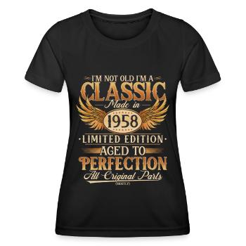 Vintage 1958 Vintage Retro Cadeau d’anniversaire - T-shirt sport Femme - noir - Devant - AI Model Female 172 light (172cm)