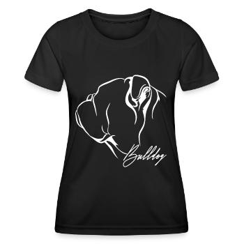 BULLDOG Profile Dogs Dog Wilsigns - Women's Functional T-Shirt - black - Front - AI Model Female 172 light (172cm)