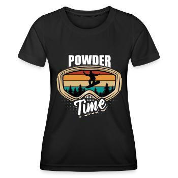 C’est l’heure de la poudreuse, du snowboard, du halfpipe, des sports d’hiver - T-shirt sport Femme - noir - Devant - AI Model Female 172 light (172cm)