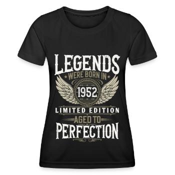 Né 1952 légendes anniversaire cadeau - T-shirt sport Femme - noir - Devant - AI Model Female 172 light (172cm)