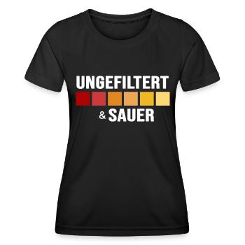 Aquarium-Fisch Aquarianer "ungefiltert und sauer" - Frauen Funktions-T-Shirt - Schwarz - Vorne - AI Model Female 172 light (172cm)