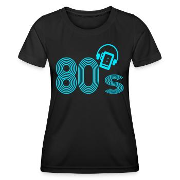 80er Jahre - Frauen Funktions-T-Shirt - Schwarz - Vorne - AI Model Female 172 light (172cm)
