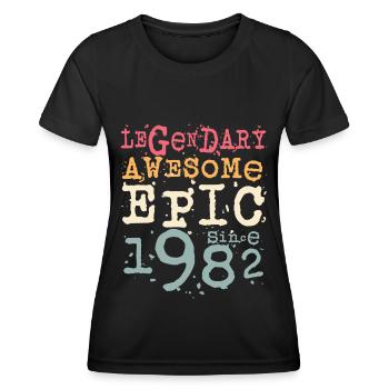 Born in 1982 Birthday Gift - Women's Functional T-Shirt - black - Front - AI Model Female 172 light (172cm)