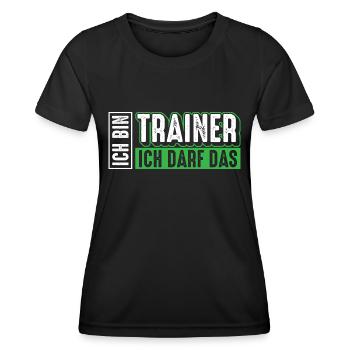 Trainer | Ich bin Trainer ich darf das - Frauen Funktions-T-Shirt - Schwarz - Vorne - AI Model Female 172 light (172cm)