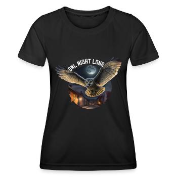 Owl Night Long Night Owl Owl Night Service - Women's Functional T-Shirt - black - Front - AI Model Female 172 light (172cm)