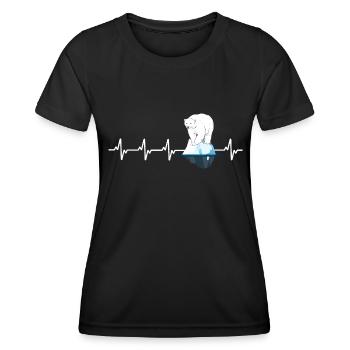 baigneur de glace battement de cœur ours polaire sur la banquise bain d'hiver - T-shirt sport Femme - noir - Devant - AI Model Female 172 light (172cm)