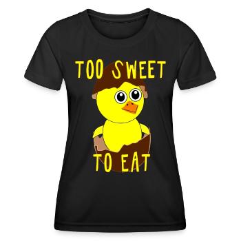 Chicks - TOO SWEET TO EAT - vegan fun4m3animal - Women's Functional T-Shirt - black - Front - AI Model Female 172 light (172cm)