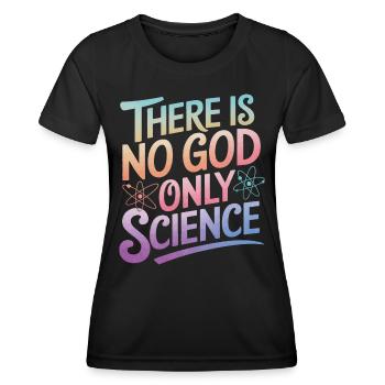 Athéisme, athée, anti-religion, agnostique - T-shirt sport Femme - noir - Devant - AI Model Female 172 light (172cm)