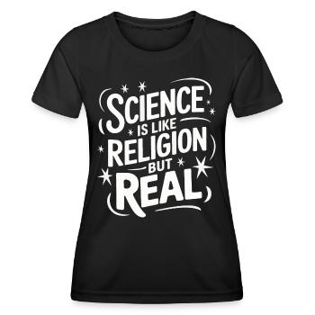 Athéisme, athée, anti-religion, agnostique - T-shirt sport Femme - noir - Devant - AI Model Female 172 light (172cm)