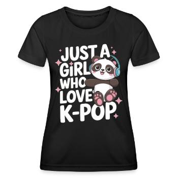 Musique K-Pop Pop Coréenne - T-shirt sport Femme - noir - Devant - AI Model Female 172 light (172cm)