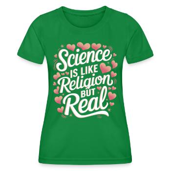 Atheismus Atheist Anti-Religion Agnostiker - Frauen Funktions-T-Shirt - Kelly Green - Vorne - AI Model Female 172 dark (172cm)