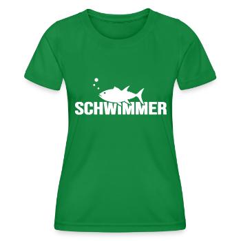 Schwimmer "Fisch im Wasser" schwimmt Badekappe - Frauen Funktions-T-Shirt - Kelly Green - Vorne - AI Model Female 172 dark (172cm)