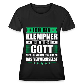 Ich bin Klempner und nicht Gott - Frauen Funktions-T-Shirt - Schwarz - Vorne - AI Model Female 172 light (172cm)