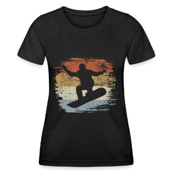 Snowboard, Halfpipe, Sports d’hiver, Ski - T-shirt sport Femme - noir - Devant - AI Model Female 172 light (172cm)