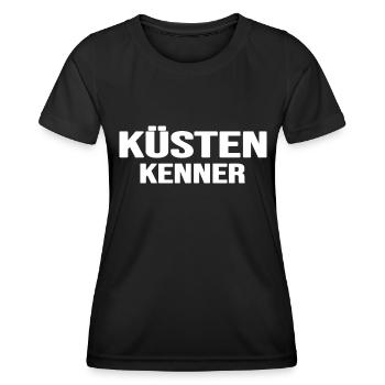Kapitän Seebär Küste Moin Moin Brandung Anker - Frauen Funktions-T-Shirt - Schwarz - Vorne - AI Model Female 172 light (172cm)