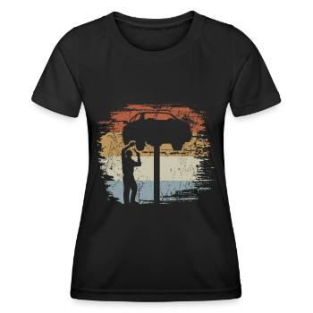 Car Mechanic - Workshop - Mechanic - Women's Functional T-Shirt - black - Front - AI Model Female 172 light (172cm)