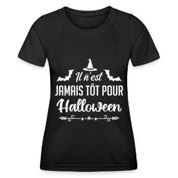 Il n’est jamais tôt pour Halloween - T-shirt sport Femme - noir - Devant - AI Model Female 172 light (172cm)