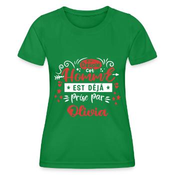 Cadeau Homme déja pris par Olivia - T-shirt sport Femme - vert - Devant - AI Model Female 172 dark (172cm)